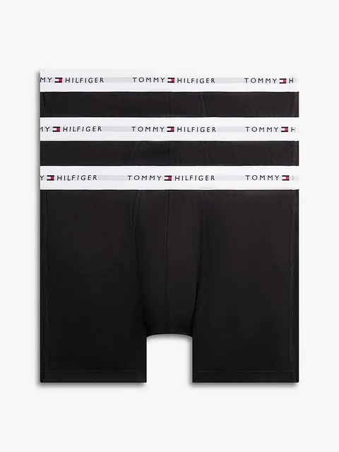 Tommy Hilfiger 3P WB Boxer da Uomo Black/Black/Black White WB S