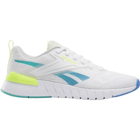 Reebok Mens Nano Gym Shoes Adults Training, White Unleashedgrn Kineticblue, 40.5 EU