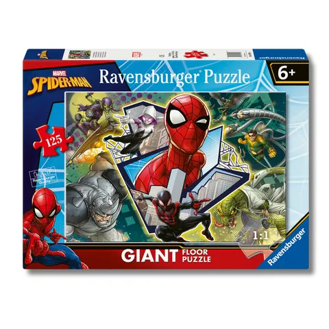 Ravensburger - Spiderman, Giant Floor Puzzle 6+ Anni, 125 Pezzi Educativi