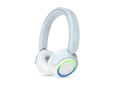 Philips TAK4200BL Serie 4200 Cuffie pieghevoli per bambini on-ear wireless a volume limitato, Condivisione audio, Cavo 3,5mm e USB-C incluso - Blu