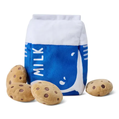 Amazon Basics - Giocattoli Sonori per Cani a Forma di Cartone del Latte e Biscotti
