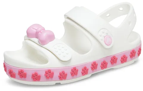 Crocs Unisex Bambino Crocband Cruiser Sandal T Sandalo, Pet White/Pink Tweed, 19/20 EU