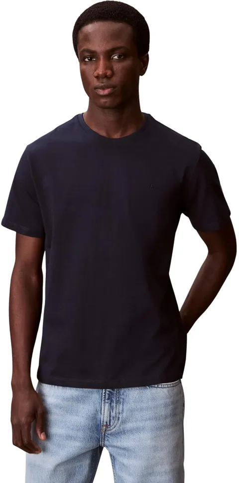 Calvin Klein Uomo T-Shirt Maniche Corte Classic Monogram Tee con Scollo Rotondo, Blu