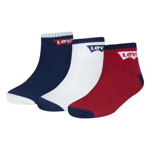 Levi's Kids Batwing Mid Cut 3Pk Calzini casual Bambini e Ragazzi, Dress Blues, 9-11