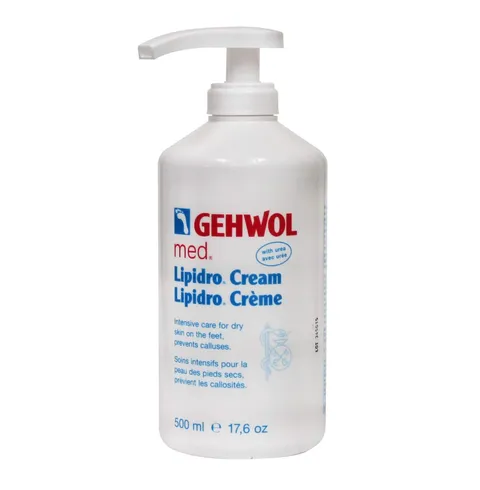 Gehwol/Gerlach Med, crema per i piedi Lipidro, confezione da 500 ml, tratta, riduce e