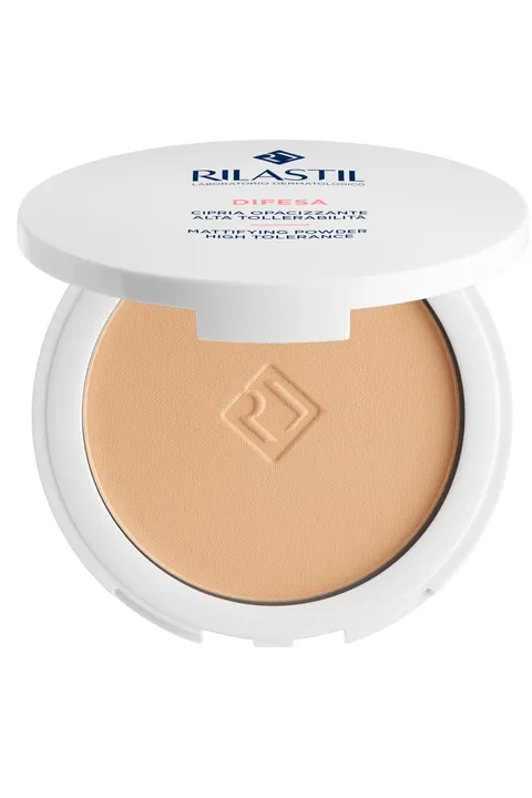 Rilastil Difesa Make Up, Cipria Opacizzante e Uniformante, Finish Trasparente, per Pelle