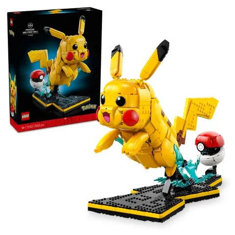 LEGO Pokémon Pikachu e Poké Ball - Kit di Modellismo per Adulti Tratto dall'Anime con