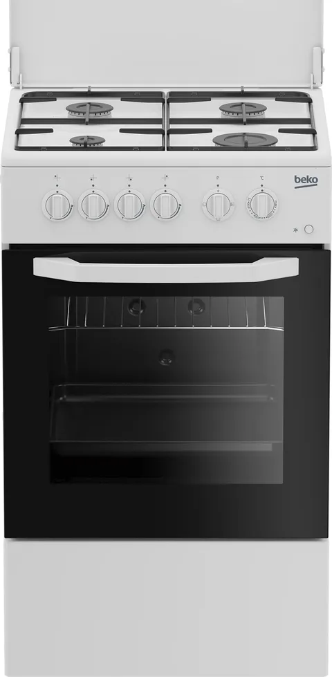 Beko - CSS42014FW - Cucina 50X50, Forno Elettrico Statico + Piano con 4 bruciatori a gas