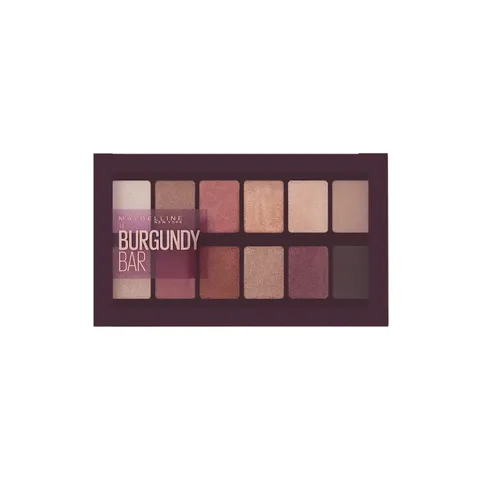Maybelline New York The Burgundy Bar Palette Ombretti, 12 Colori con Toni dal Nude al