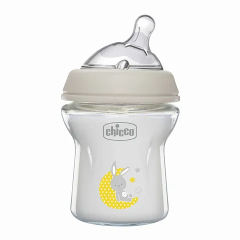 Chicco Natural Feeling Biberon Anticolica 0 Mesi + da 150 ml in Vetro, Biberon con