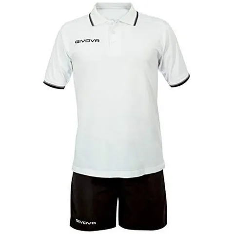 Givova Street Kit Calcio Unisex - Adulto, Multicolore (Bianco/Nero), 2XL