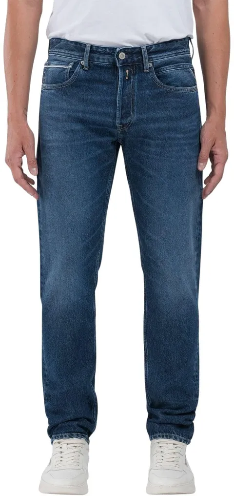 Replay Uomo Jeans Dritti Grover, Dark Blue, 36W x 30L