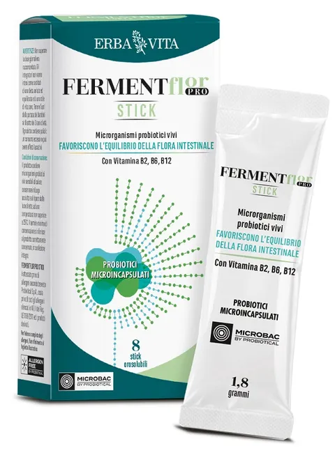 ERBA VITA Ferment Flor Pro Stick integratore alimentare a base di probiotici