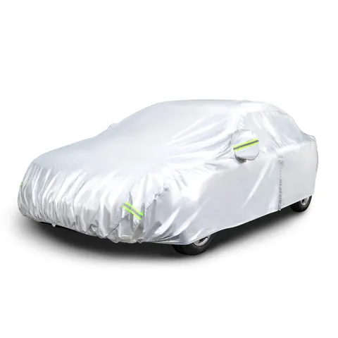 Amazon Basics Telo copriauto Argento, resistente alle intemperie, in tessuto Oxford 150D