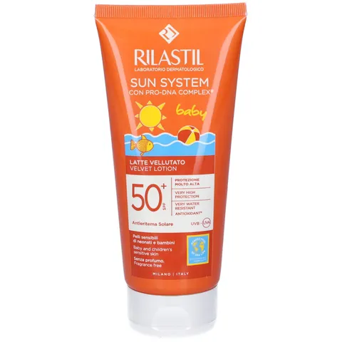 Rilastil Sun System Baby Latte Vellutato per Pelle Sensibile del Bambino, Resistente