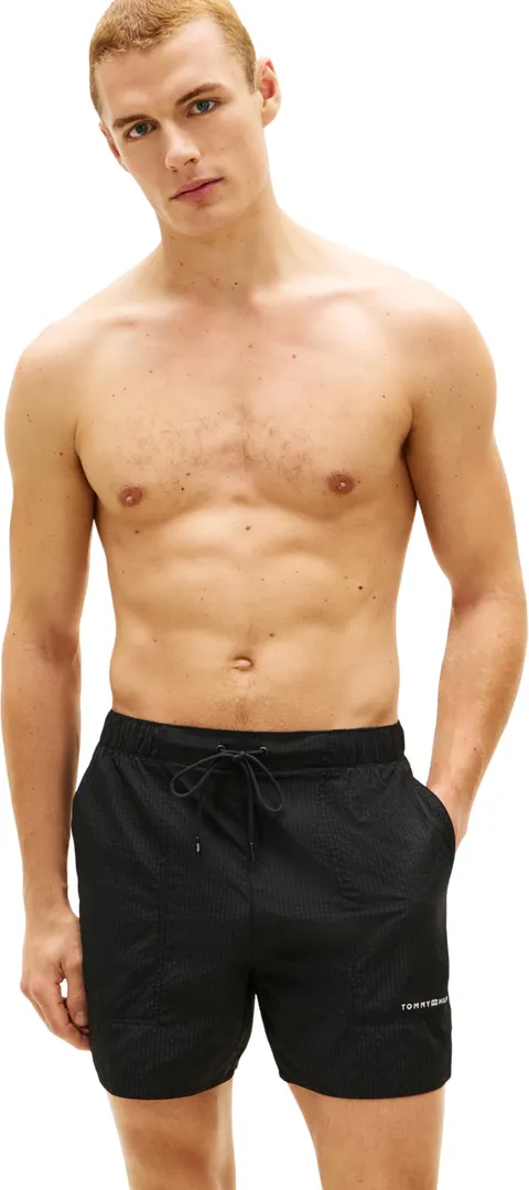 Tommy Hilfiger UM0UM03813 Costume da Bagno da Uomo, Taglia M, con Coulisse Rip-Stop, Nero