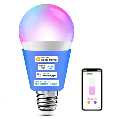 meross Lampadina LED E27 con Apple HomeKit, Multicolore e Dimmerabile