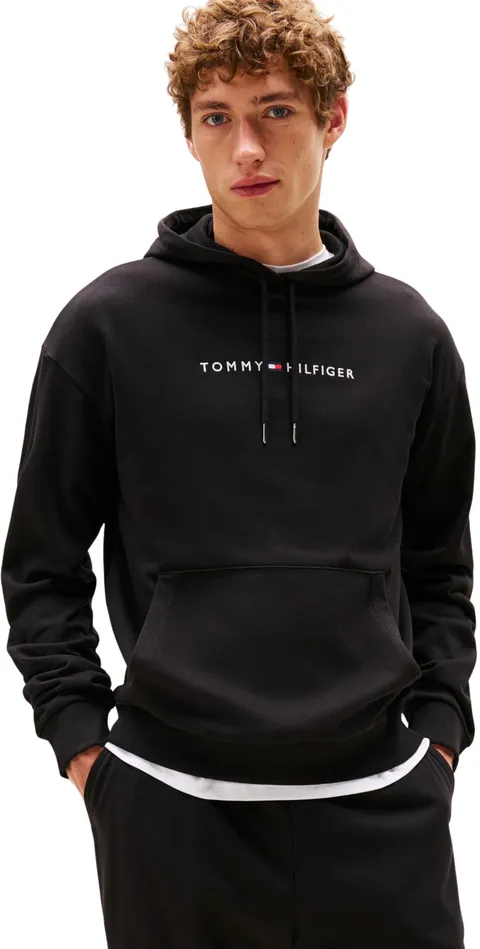 Tommy Hilfiger Uomo Felpa con Cappuccio, Nero (Black), XL
