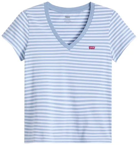 Levi's The Perfect V-Neck, T-Shirt Donna, Raita Stripe Dusty Blue, XS