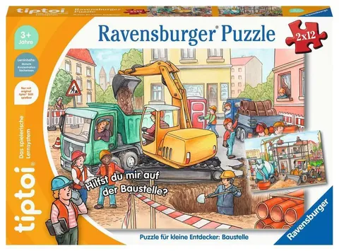 Ravensburger tiptoi puzzle 00137 per piccoli esploratori: cantiere, puzzle per bambini