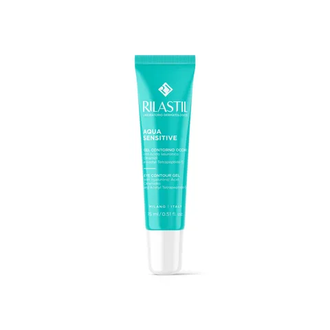 Rilastil Aqua Sensitive Gel Contorno Occhi, Trattamento Idratante, Anti-Borse e