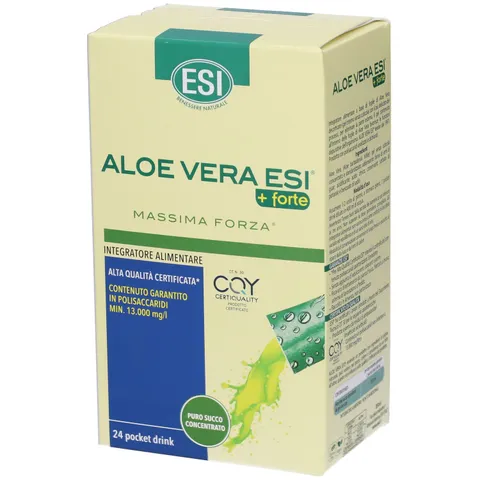 ESI - Aloe Vera +Forte, Integratore Alimentare di Puro Succo Concentrato, per il