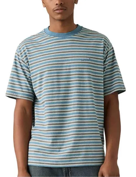 Levi's Uomo Red Tab Vintage Tee, T-Shirt, Tobi Stripe Indaco W, XL