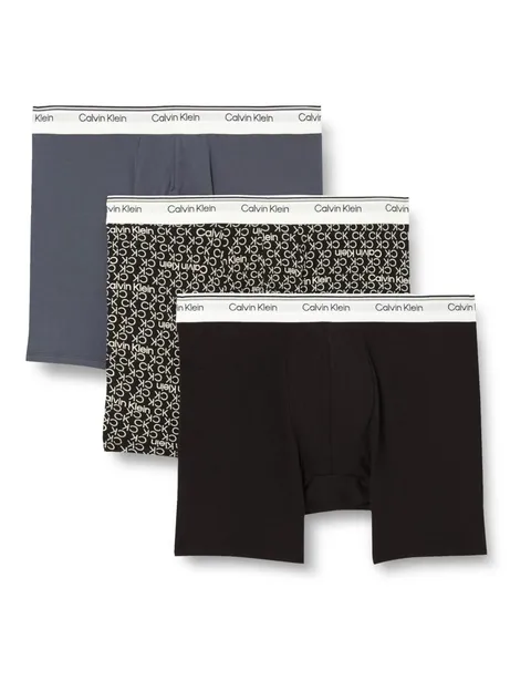 Calvin Klein Uomo Slip Boxer Confezione da 3 Balance con Fascia con Logo, Nero (Black), M