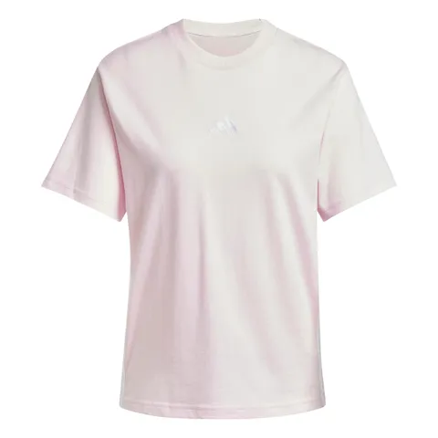 adidas Donna Essentials 3-Stripes Cotton Shirt, Clear Pink/White, S