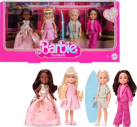 Barbie The Movie Chelsea, confezione da 4 bambole da collezione del film, include, Ken