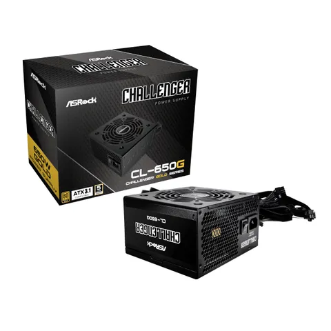 Fonte di alimentazione Asrock CL-650G, PSU,650W, 80 Plus Gold,120 mm, Active PFC,PCI-E