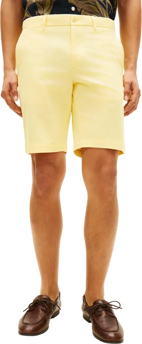 Tommy Hilfiger Uomo Pantaloncini Chino Denton Twill in Cotone Elasticizzato, Giallo