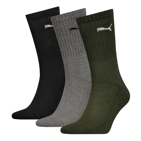 PUMA Crew, Calzini Unisex - Adulto, Verde, 43-46 (Pacco da 3)