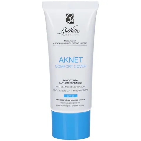 BioNike Aknet - Comfort Cover Fondotinta Non Comedogeno per Acne, Coprenza Medio-Alta