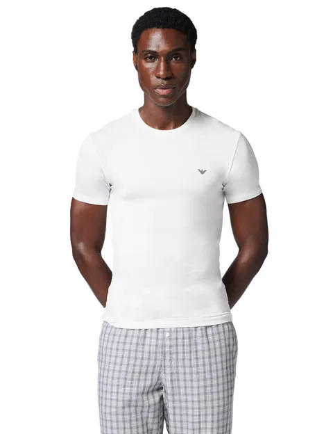 Emporio Armani T-Shirt Girocollo da Uomo Soft Touch Bamboo Confezione da 2 Pezzi