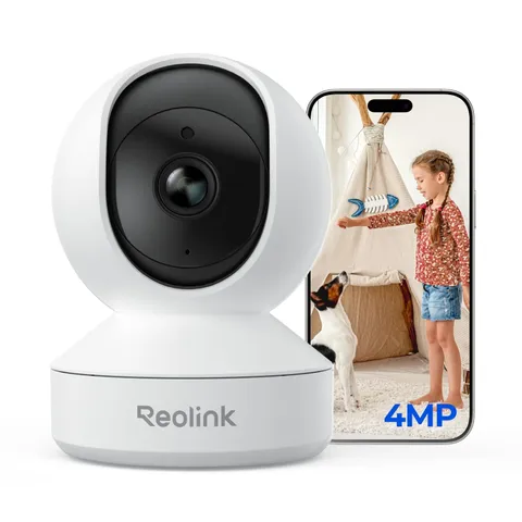 Reolink Telecamera WiFi Interno 4MP - Vista a 360°, Auto Tracking, Videocamera Sorveglianza con Rilevamento IA (Persona/Animale/Pianto), Audio Bidirezionale, Visione Notturna, Baby Monitor - E1