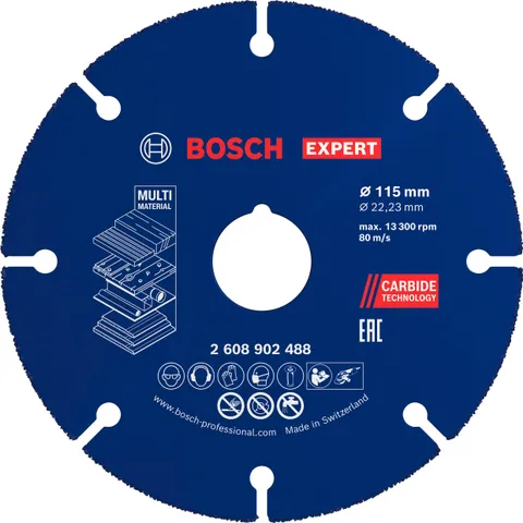Bosch 1x Mola da taglio Expert Carbide Multi Wheel (per Legno duro, Legno con chiodi, Ø