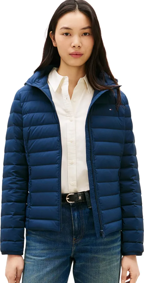 Tommy Hilfiger Piumino da donna in nylon elasticizzato Lw Ww0Ww47753, BLU, L