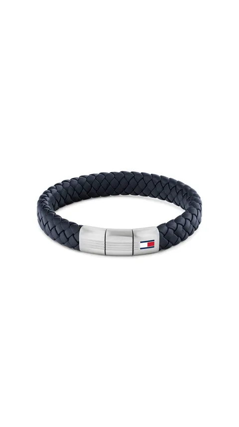 Tommy Hilfiger Jewelry Bracciale in Pelle Intrecciata da Uomo Colore Blu - 2790660