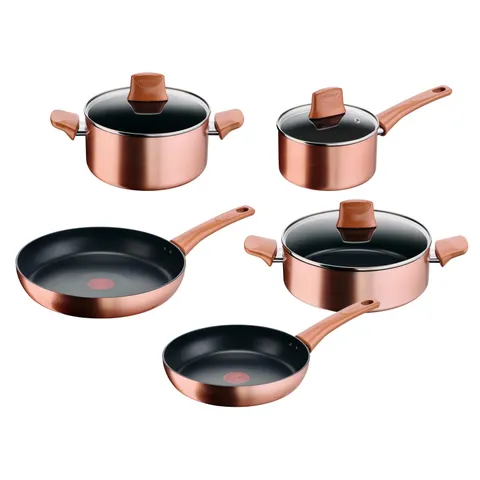 Lagostina Rosé, Set di Pentole e Padelle Antiaderenti, 8 Pezzi, Rivestimento Titanium