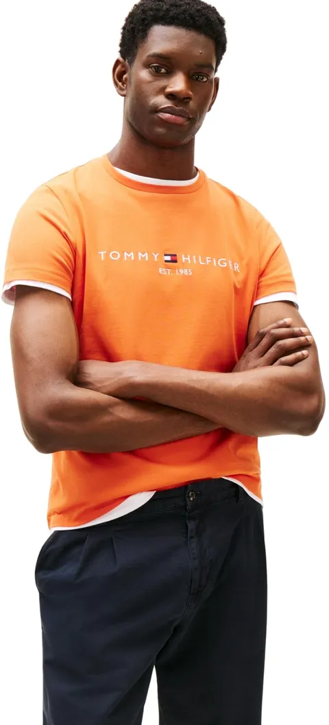 Tommy Hilfiger Tommy Logo Tee MW0MW11797 S/S T-Shirt, Arancione, XXL