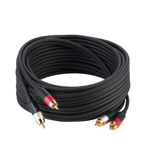 Amazon Basics Cavo audio RCA da 2 maschio a 2 maschio, 7.5 m, grigio antracite