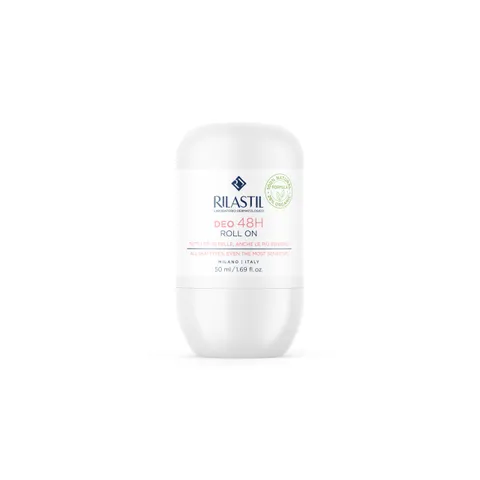 Rilastill Deo Roll On 48H, Deodorante Roll On Traspirante, con Olio di Cocco, Aloe e
