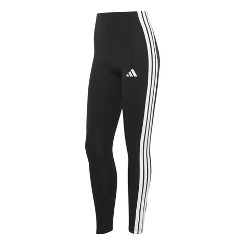 adidas Donna Essentials 3-Stripes Cotton Leggings Tights, Black/White, S