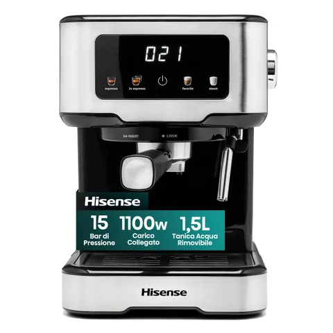 Hisense HESCM15CD Nuova Macchina da caffè Espresso Manuale, per Macinato e compatibile