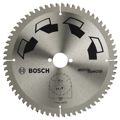 Bosch 1x Lama per Sega Circolare Special (per Legno, Metalli non Ferrosi, Plastica, Ø 230