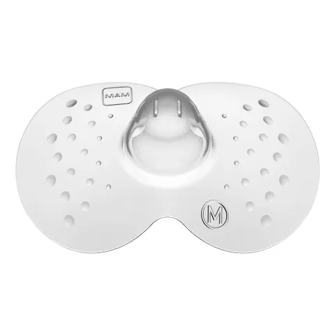 MAM Paracapezzoli (Set da 2), Copricapezzoli silicone ultrasottile SkinSoft, Paracapezzoli allattamento con superficie sagomata, Neonato accessori utili con confezione sterilizzante, Misura M