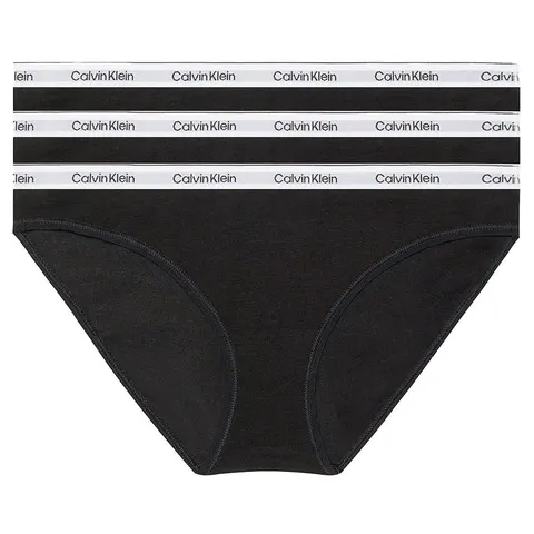 Calvin Klein Donna Slip Taglio Bikini Confezione da 3 Cotone Elasticizzato, Nero