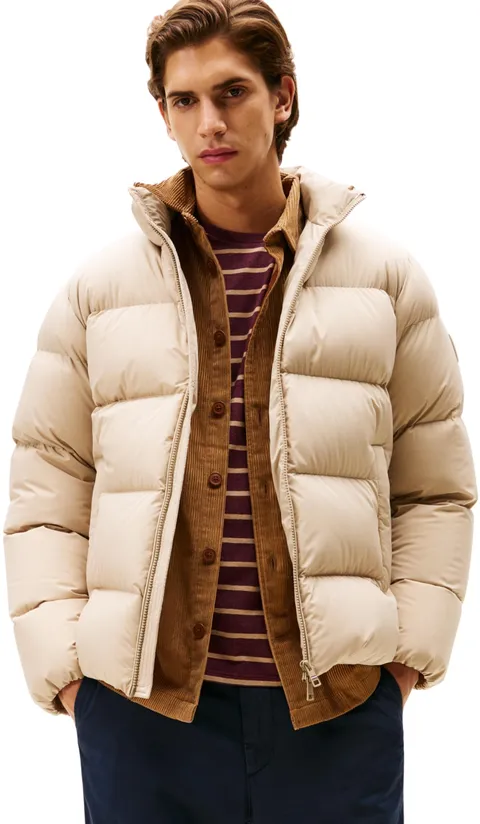 Tommy Hilfiger Uomo Piumino Down Stand con Colletto alla Coreana, Beige (Sandalwood), XXL