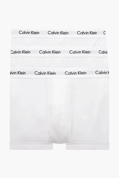 Calvin Klein Pantaloncini Boxer Confezione da 3 Uomo Low Rise Trunks Cotone Elasticizzato, Bianco (White), XL